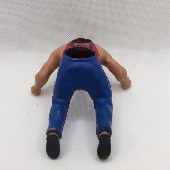 Vintage LJN Titan Sports WWF WWE Rubber Thumb Wrestler Hillbilly Jim 4" 1985 - Picture 4 of 9